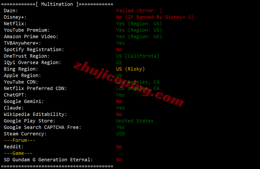 rn3la29 racknerd洛杉矶DC03机房VPS测评，美国原生IP解锁TikTok等