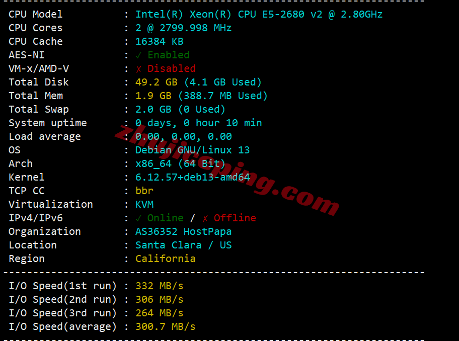 rnsj1 racknerd美国圣何塞VPS测评,原生IP解锁Tiktok等,移动效果差!