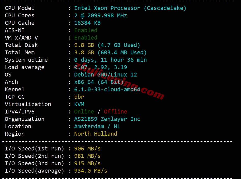 zlams1 Zenlayer荷兰云服务器测评，10G大带宽/解锁Tiktok等/资源DIY