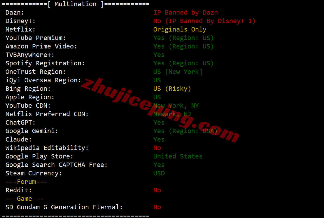 zlnyork28 zenlayer美国纽约机房云服务器测评，原生IP解锁TikTok等，网络建议中转
