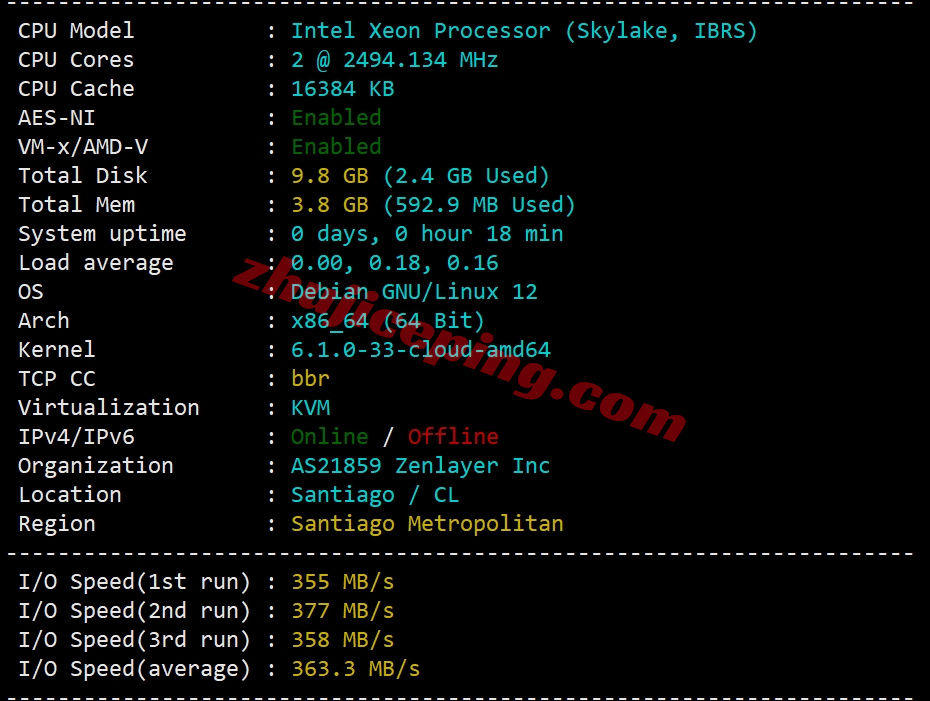 zlstago1 zenlayer智利云服务器测评，大带宽覆盖全美洲，解锁TikTok等流媒体