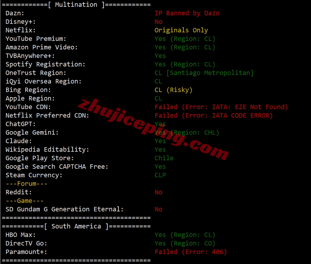 zlstago27 zenlayer智利云服务器测评，大带宽覆盖全美洲，解锁TikTok等流媒体