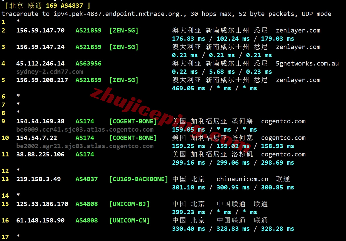 zlsydney21 zenlayer澳大利亚云服务器测评，10G超大带宽，解锁流媒体效果好