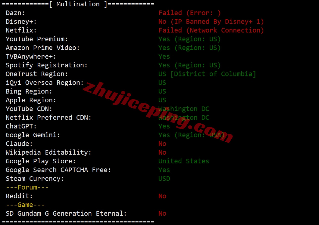 zlwdc29 zenlayer美国华盛顿云服务器测评，大带宽/原生美国IP解锁TikTok等