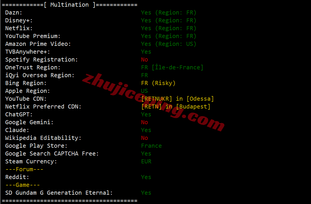 jh2fr29 justhost法国VPS(PAR2)测评，解锁TikTok等，大带宽不限流量，建议中转