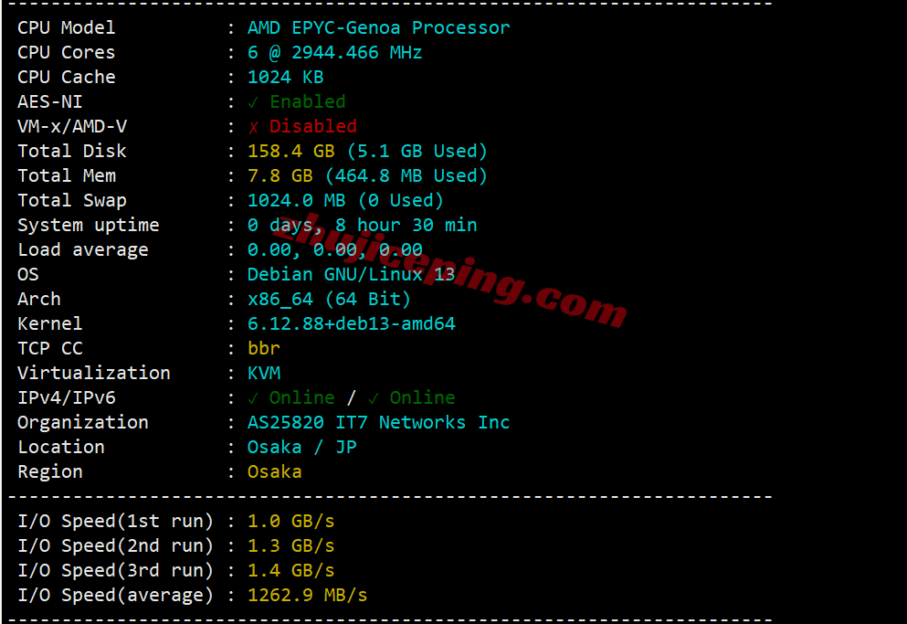 b66jpos3 ⭐更新:搬瓦工日本大阪CN2 GIA VPS详细测评,JPOS_6机房