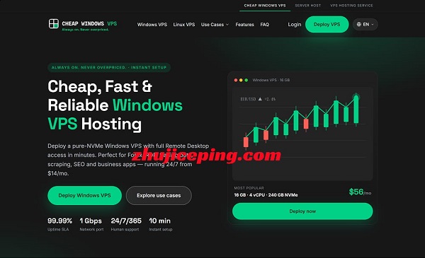 美国/加拿大Windows VPS低至$85/年，4G内存/2核/60gNVMe/1Gbps带宽不限流量/多机房-国外主机测评