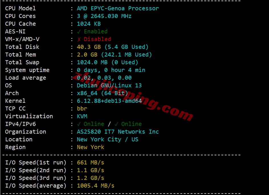 BandwagonHost US New York VPS (USNY_6) Review: Unblocks TikTok/AI, Ideal for China Unicom Users - Image 3