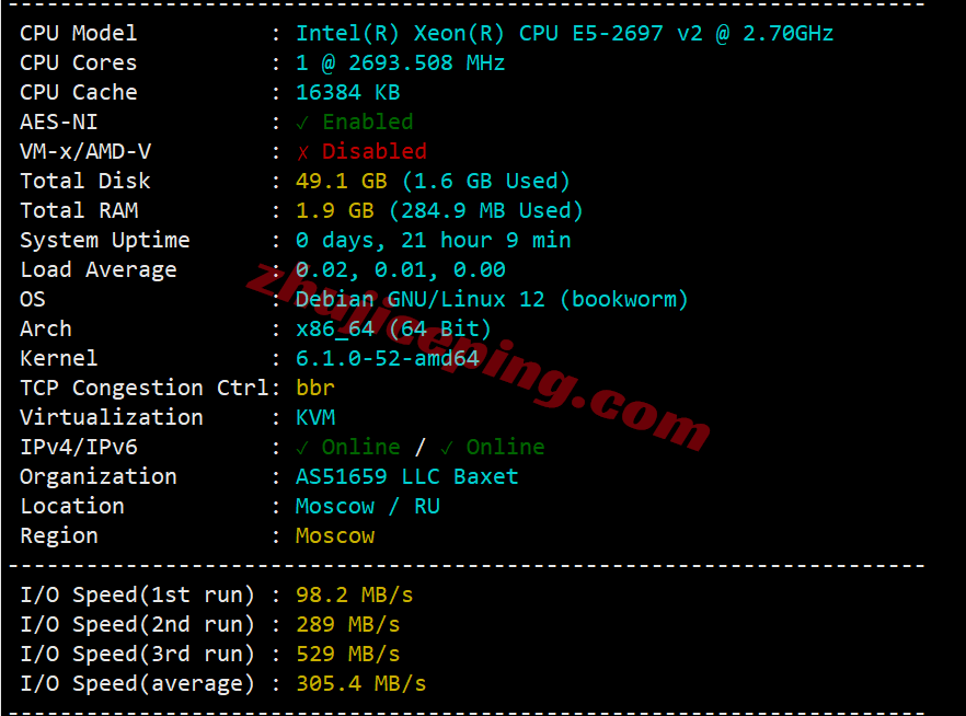 dgmos1 digitalcloud俄罗斯VPS测评,纯国际线路,解锁效果不理想