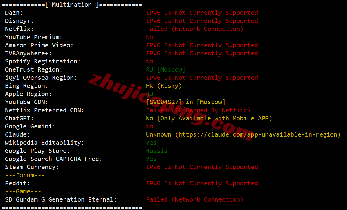 dgmos36 digitalcloud俄罗斯VPS测评,纯国际线路,解锁效果不理想