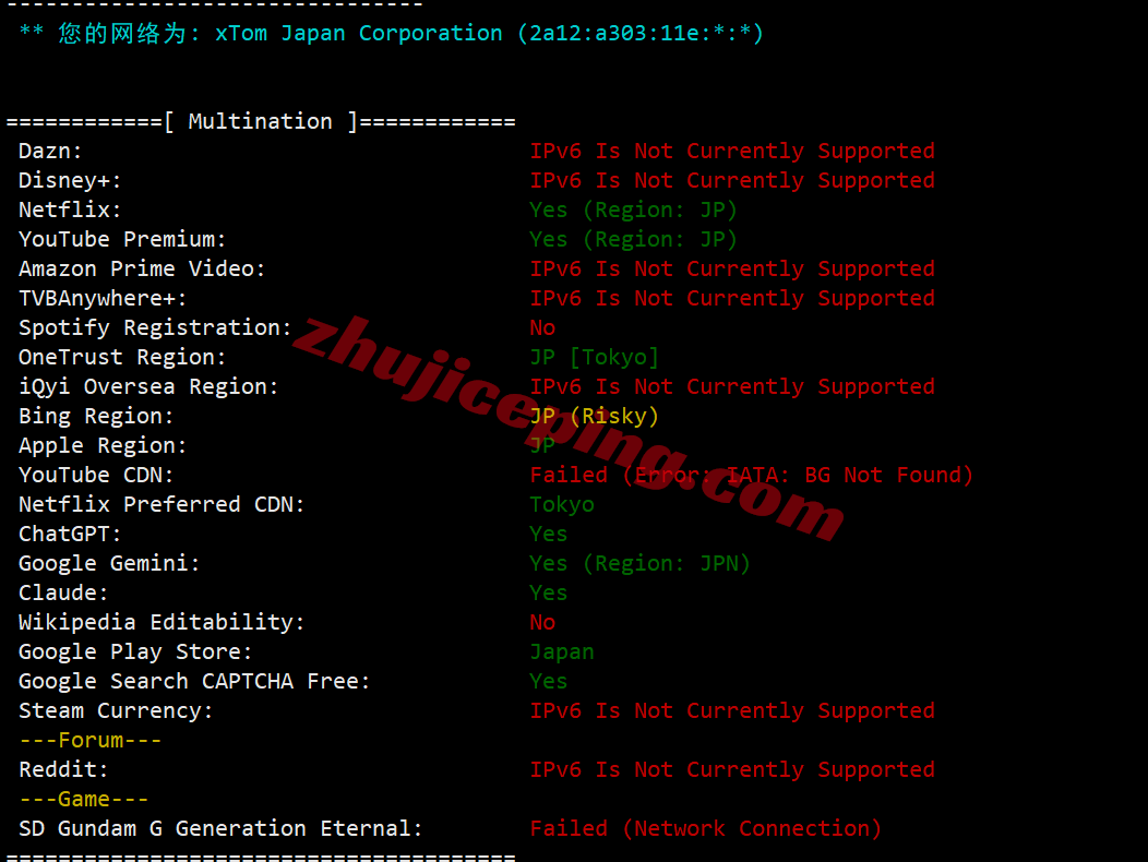 slajp36 NoSLA日本东京精品线路VPS测评,三网纯高端全天高速,还能解锁部分流媒体